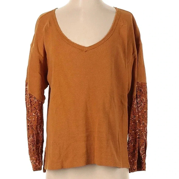 Anthropologie Rust Orange Boho Oversized Annette Top Blouse Size XS - Picture 6 of 9